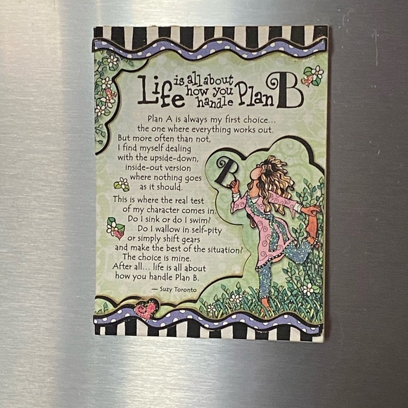 Blue Mountain Arts “Life is all about How You Handle Plan B” magnet w/easel back - Picture 10 of 11